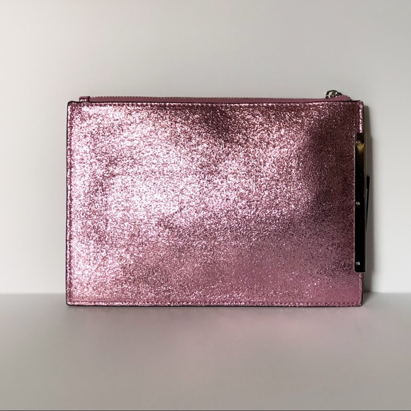 Christian Siriano Pink Glitter Clutch Bag NWT - Picture 2 of 3